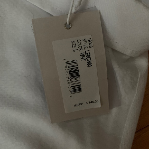 Peter Millar Sport Shirt Womens Button Down Large White NWT MSRP $105 - Picture 4 of 9